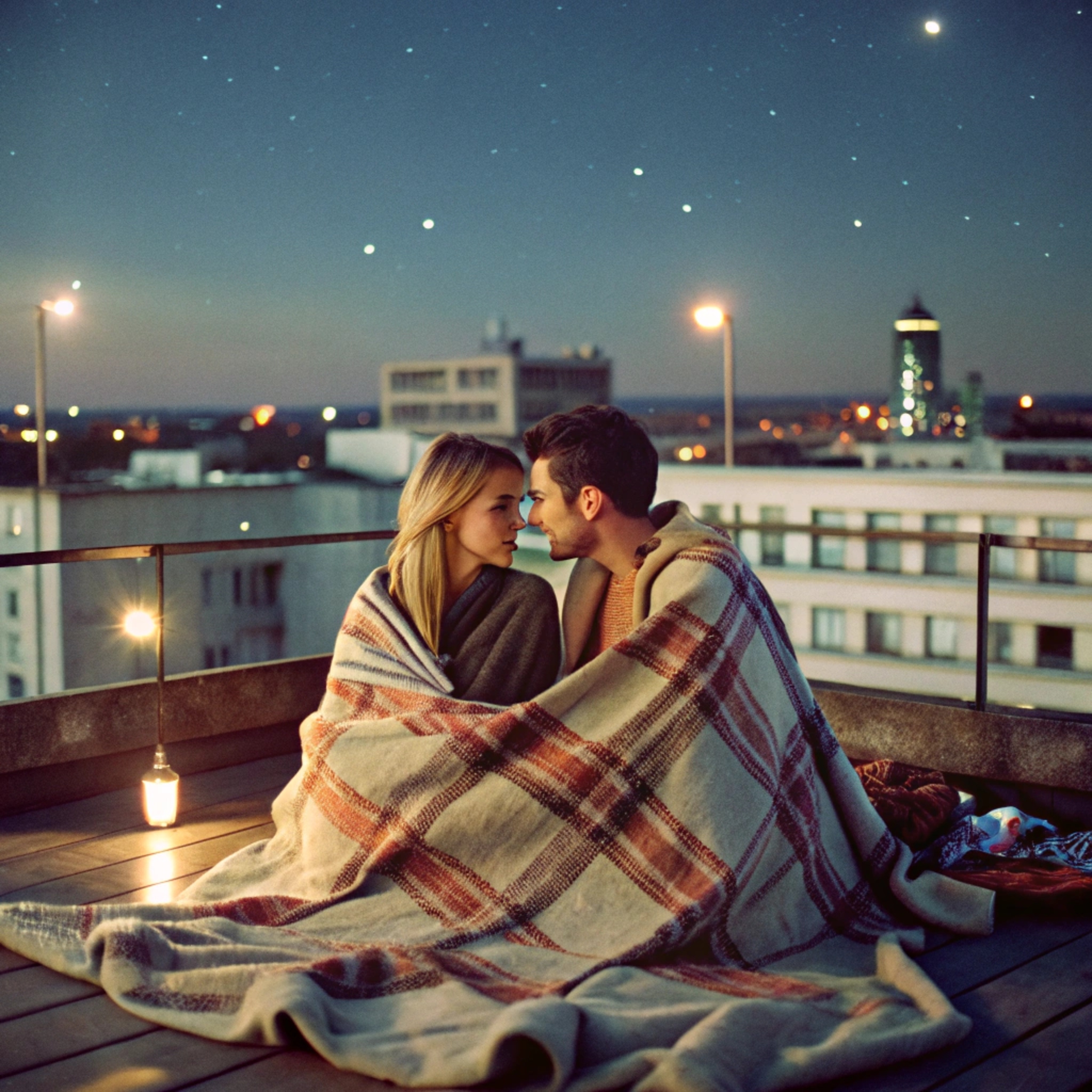 couple-sit-deck-with-blanket-their-eyes couple-sit-deck-with-blanket-their-eyes